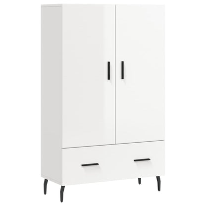 Credenza Bianco Lucido 69,5x31x115 cm in Legno Multistrato - homemem39