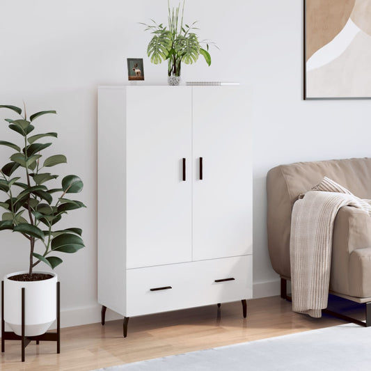 Credenza Bianco Lucido 69,5x31x115 cm in Legno Multistrato - homemem39