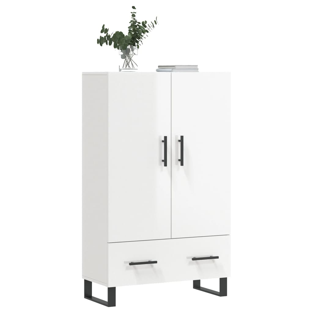 Credenza Bianco Lucido 69,5x31x115 cm in Legno Multistrato - homemem39