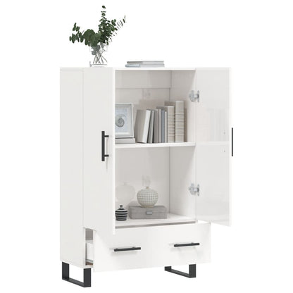 Credenza Bianco Lucido 69,5x31x115 cm in Legno Multistrato - homemem39