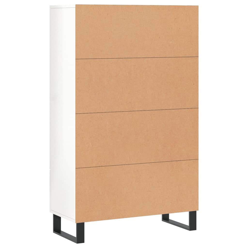 Credenza Bianco Lucido 69,5x31x115 cm in Legno Multistrato - homemem39