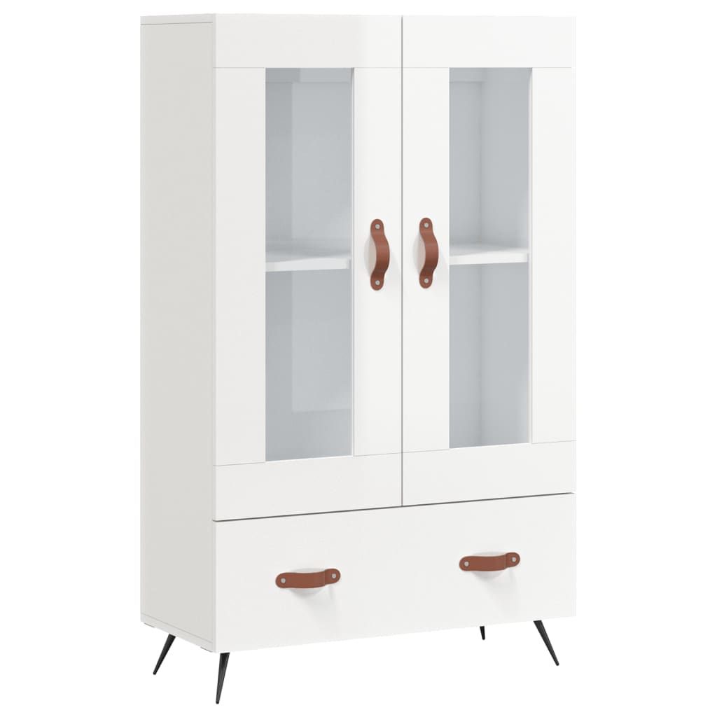 Credenza Bianco Lucido 69,5x31x115 cm in Legno Multistrato - homemem39