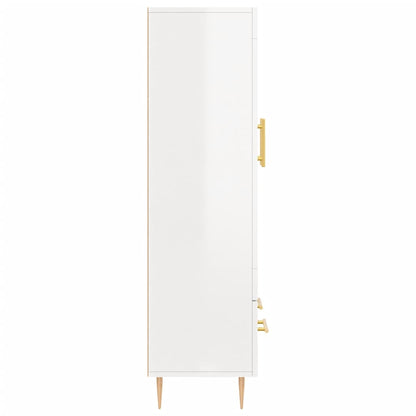 Credenza Bianco Lucido 69,5x31x115 cm in Legno Multistrato - homemem39