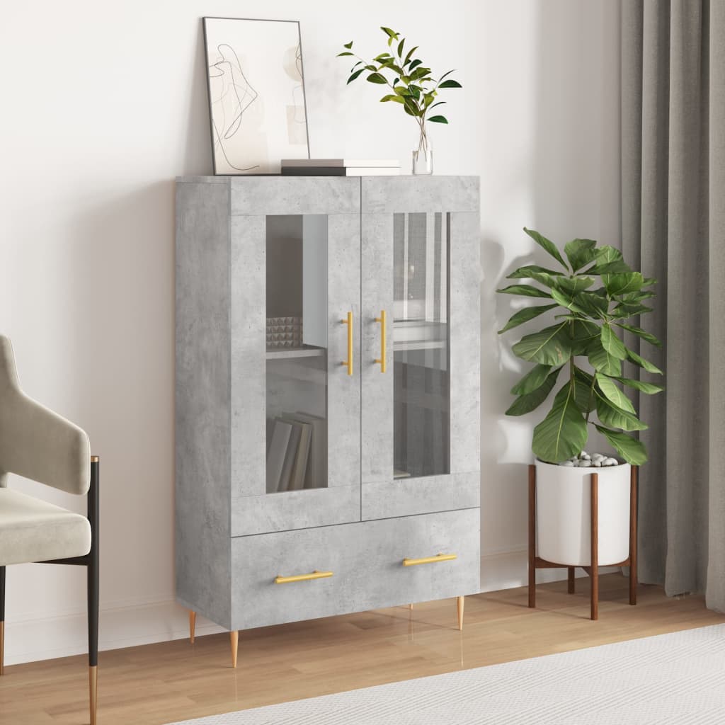 Credenza Grigio Cemento 69,5x31x115 cm in Legno Multistrato - homemem39