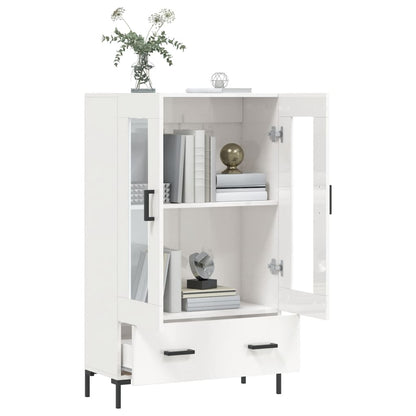 Credenza Bianco Lucido 69,5x31x115 cm in Legno Multistrato - homemem39