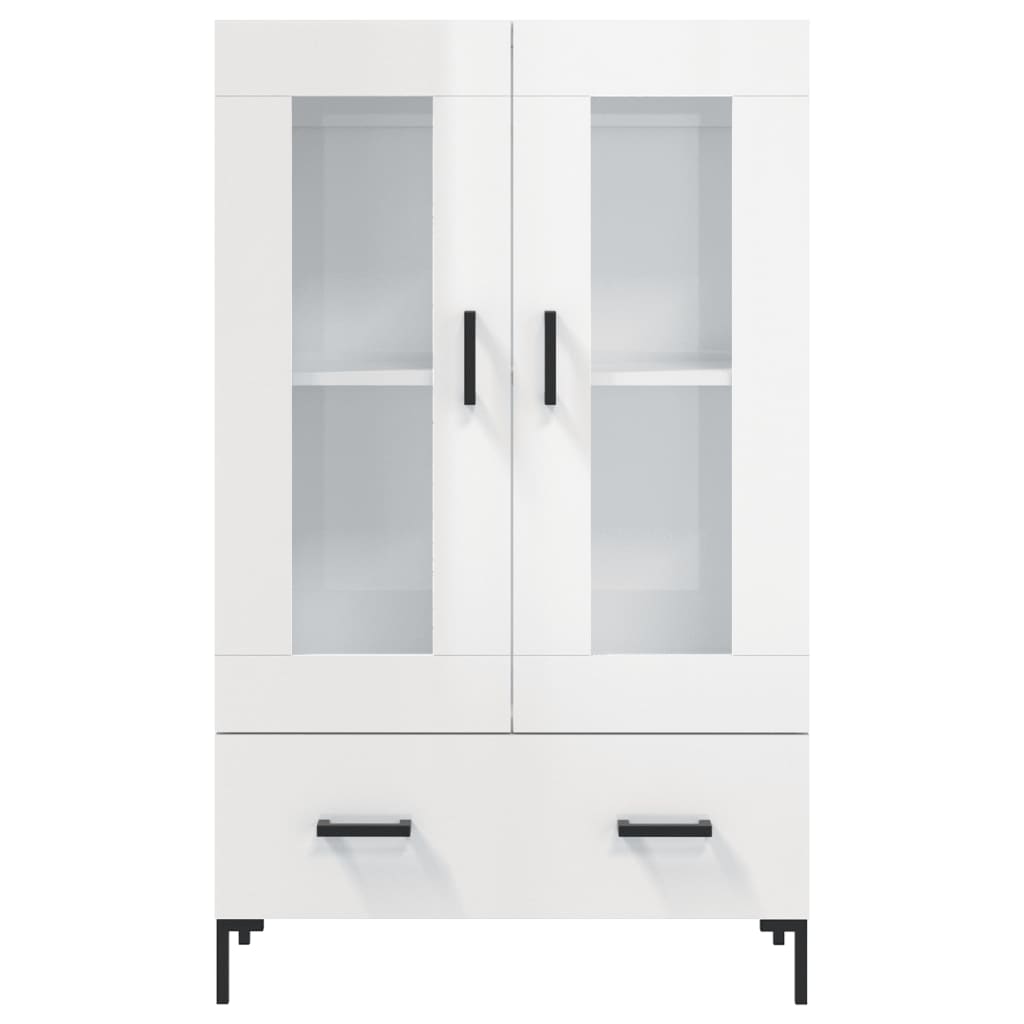 Credenza Bianco Lucido 69,5x31x115 cm in Legno Multistrato - homemem39