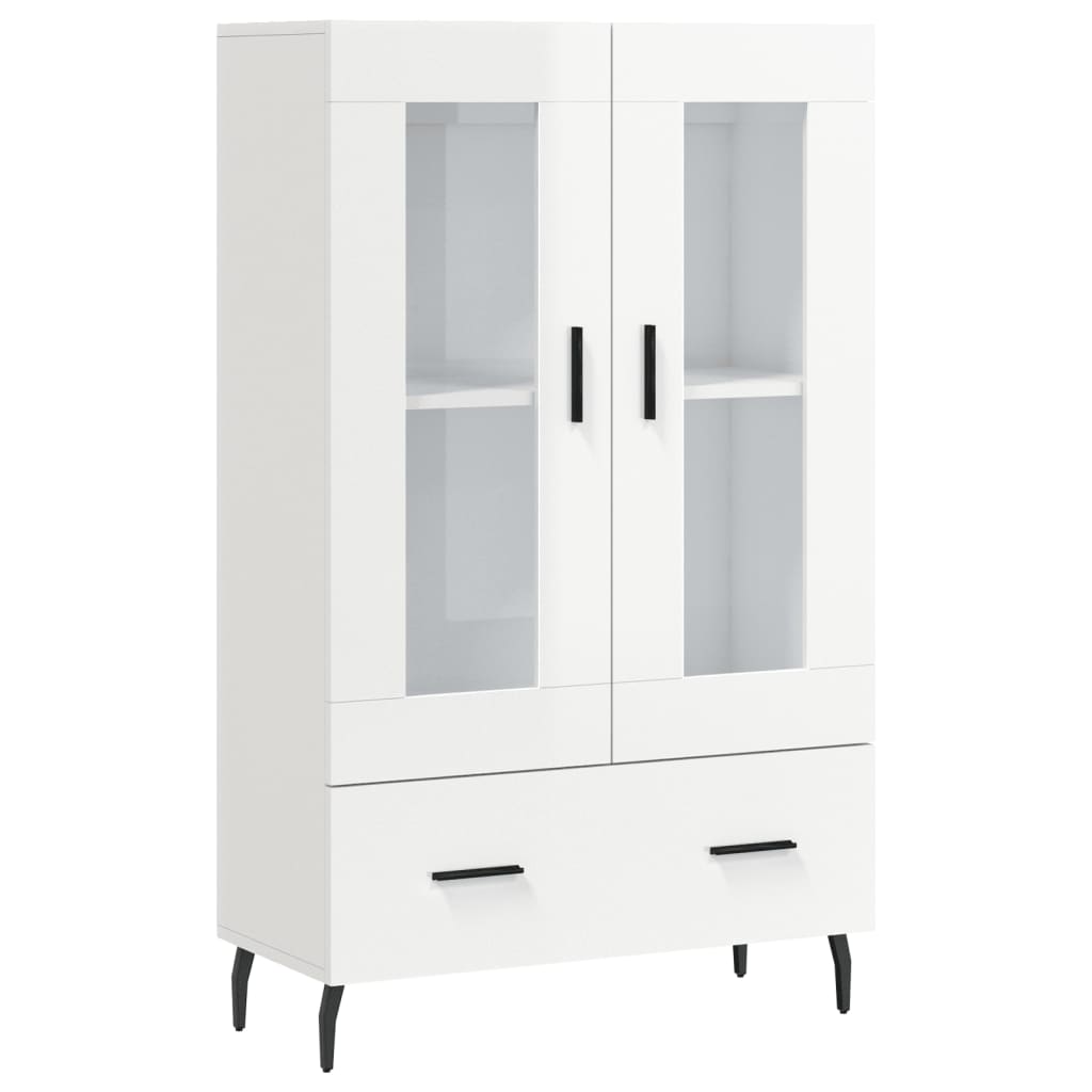 Credenza Bianco Lucido 69,5x31x115 cm in Legno Multistrato - homemem39