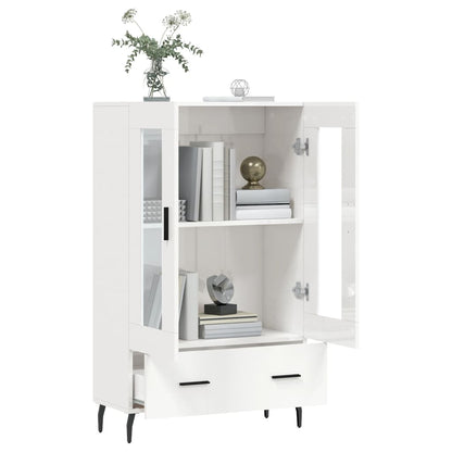 Credenza Bianco Lucido 69,5x31x115 cm in Legno Multistrato - homemem39