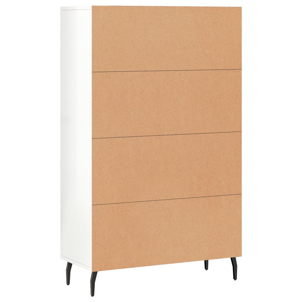 Credenza Bianco Lucido 69,5x31x115 cm in Legno Multistrato - homemem39