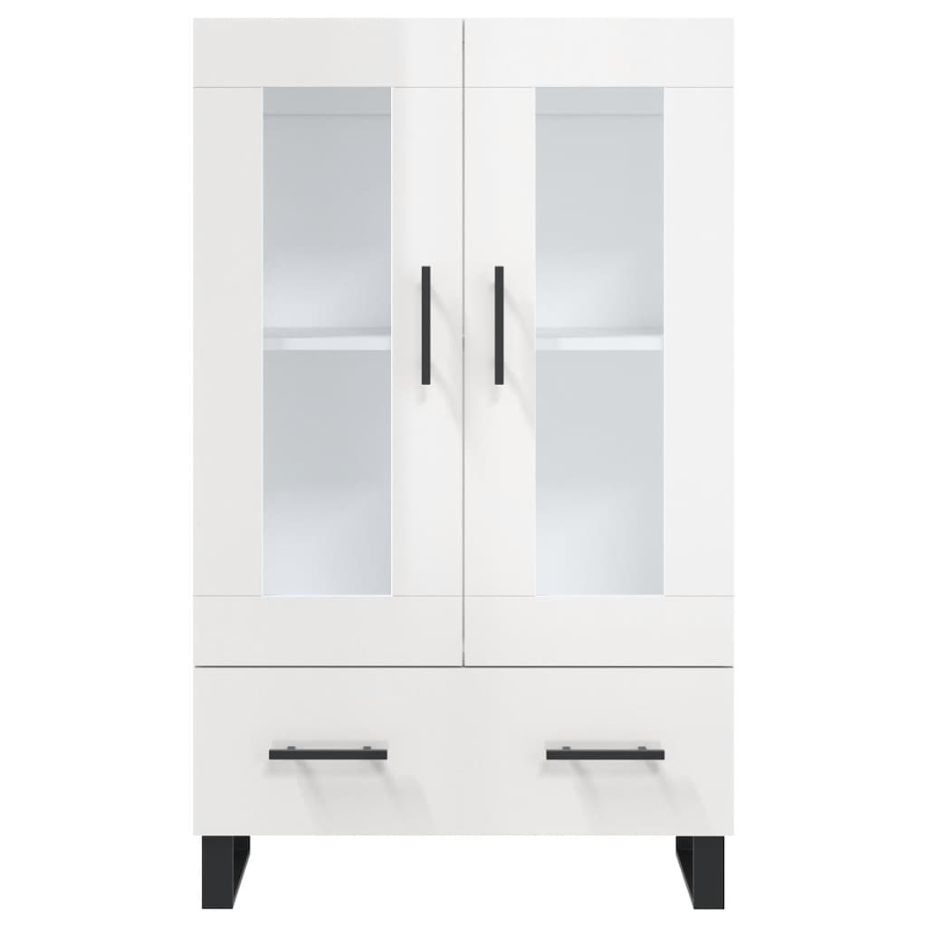 Credenza Bianco Lucido 69,5x31x115 cm in Legno Multistrato - homemem39