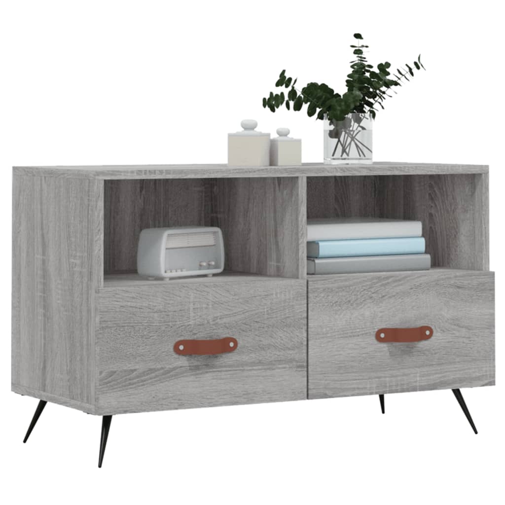 Mobile Porta TV Grigio Sonoma 80x36x50 cm in Legno Multistrato - homemem39