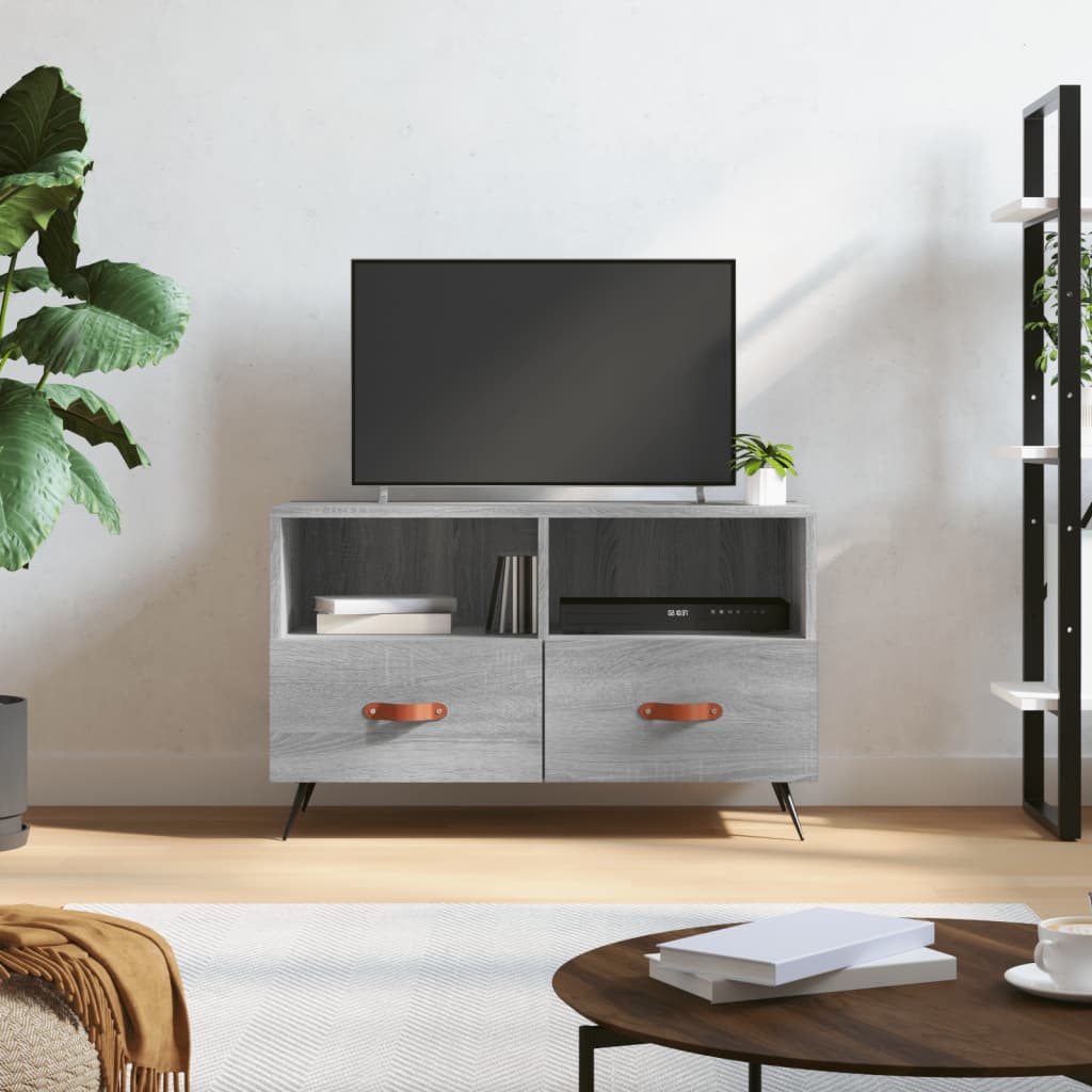 Mobile Porta TV Grigio Sonoma 80x36x50 cm in Legno Multistrato - homemem39