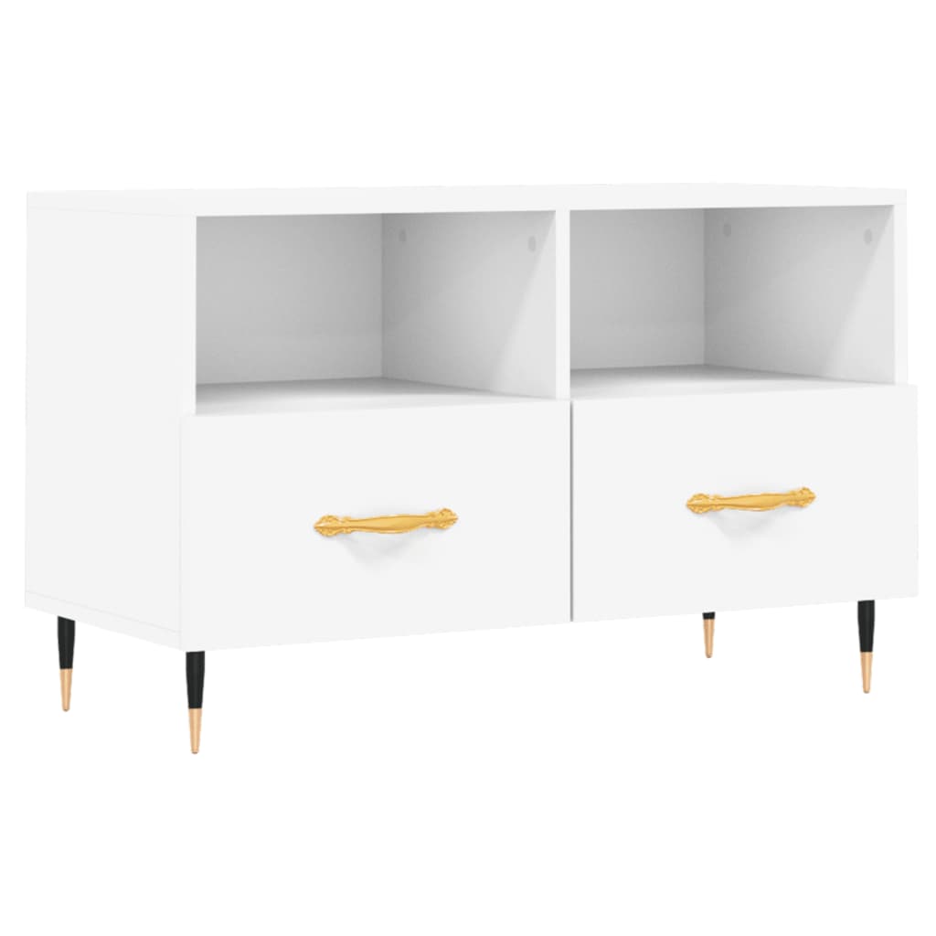 Mobile Porta TV Bianco 80x36x50 cm in Legno Multistrato - homemem39