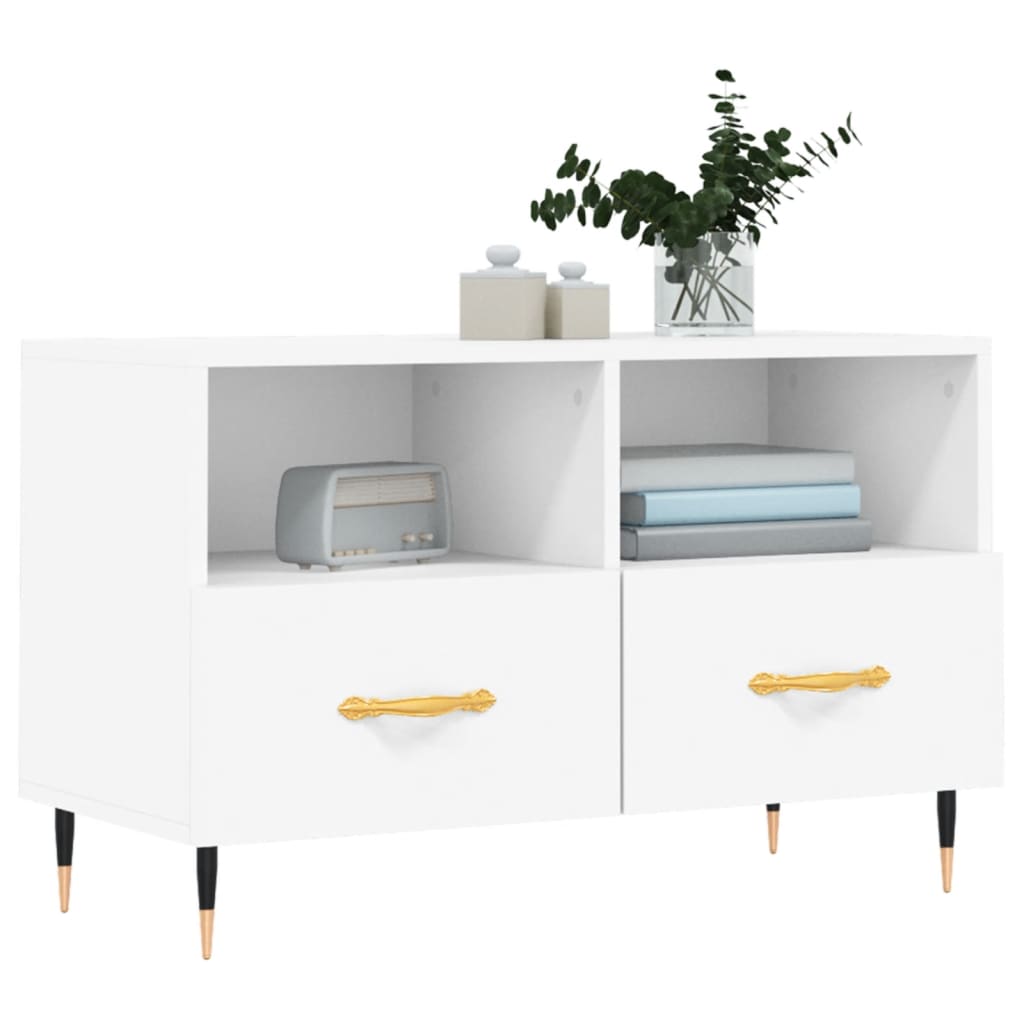 Mobile Porta TV Bianco 80x36x50 cm in Legno Multistrato - homemem39