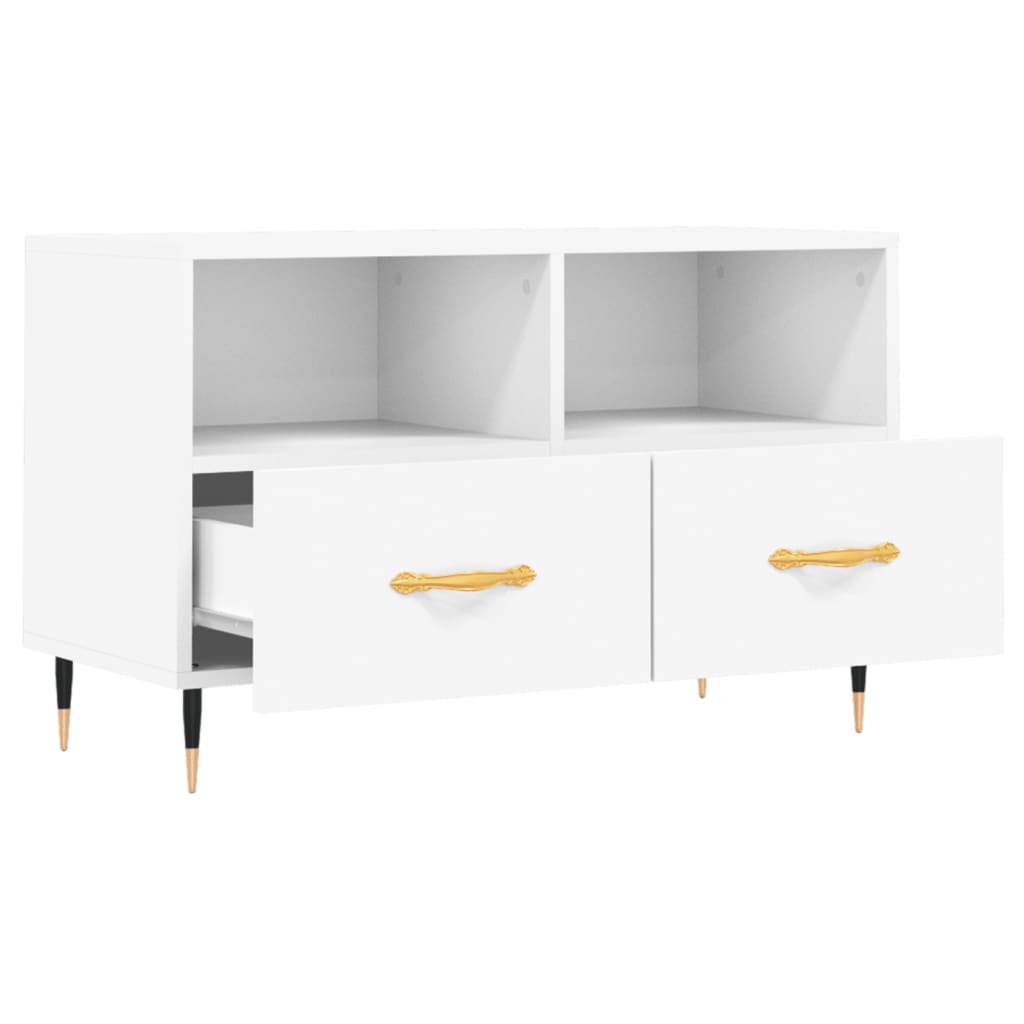 Mobile Porta TV Bianco 80x36x50 cm in Legno Multistrato - homemem39