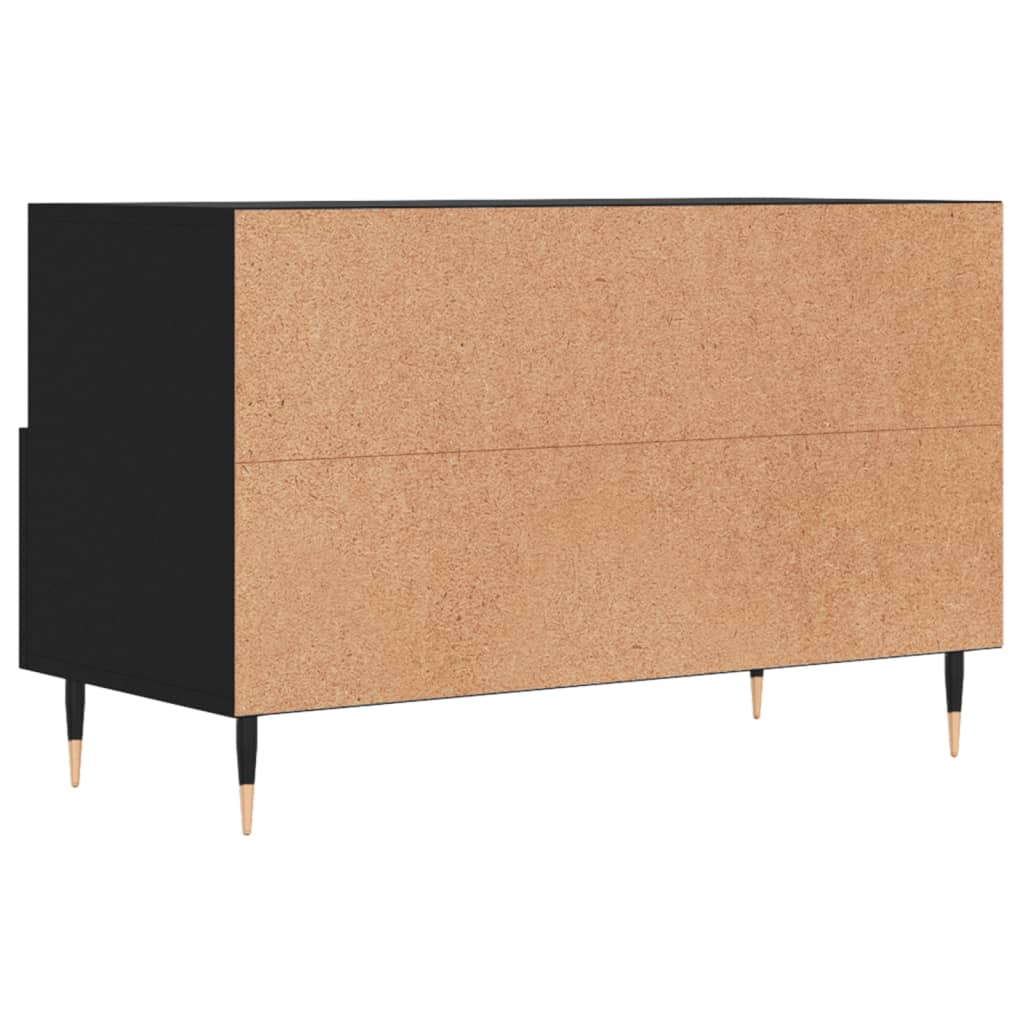 Mobile Porta TV Nero 80x36x50 cm in Legno Multistrato - homemem39