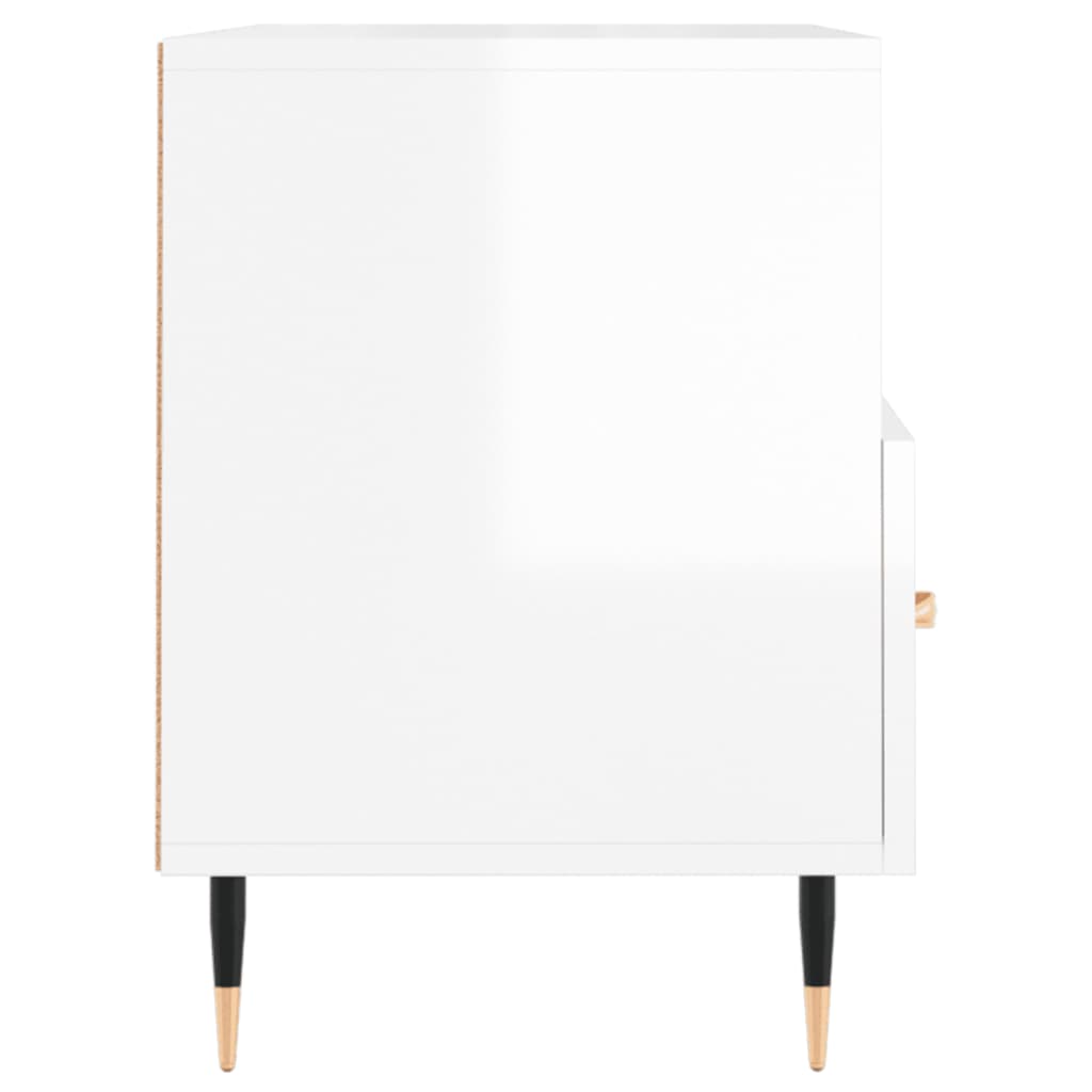 Mobile Porta TV Bianco Lucido 80x36x50 cm in Legno Multistrato - homemem39