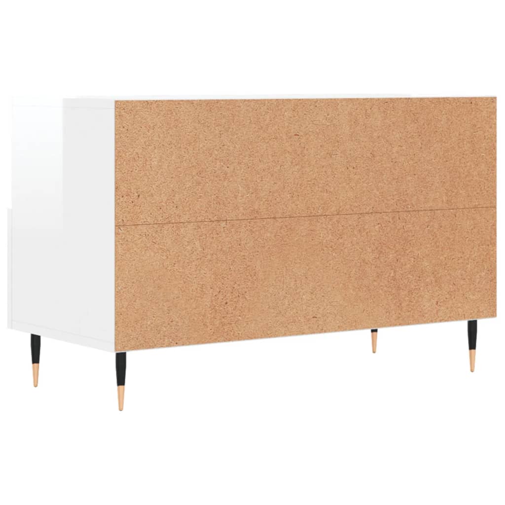 Mobile Porta TV Bianco Lucido 80x36x50 cm in Legno Multistrato - homemem39