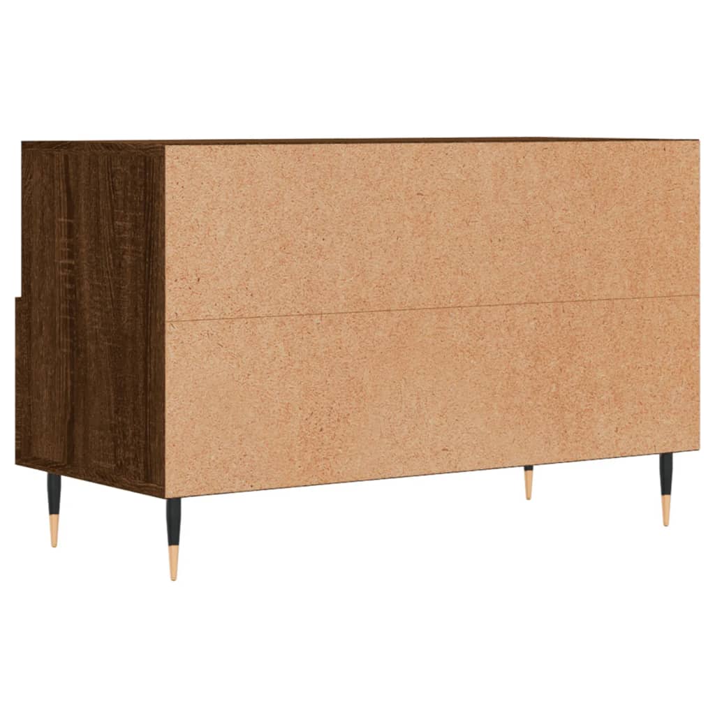 Mobile Porta TV Rovere Marrone 80x36x50 cm in Legno Multistrato - homemem39