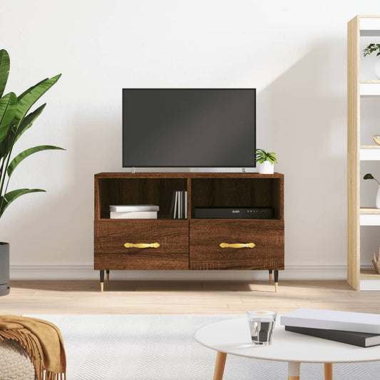 Mobile Porta TV Rovere Marrone 80x36x50 cm in Legno Multistrato - homemem39