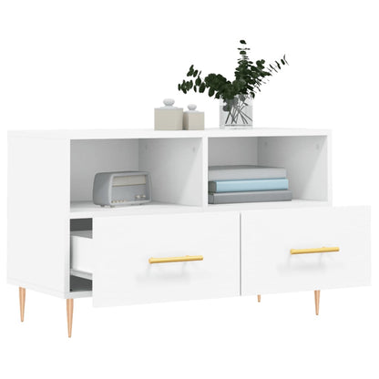 Mobile Porta TV Bianco 80x36x50 cm in Legno Multistrato - homemem39