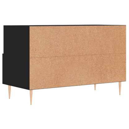 Mobile Porta TV Nero 80x36x50 cm in Legno Multistrato - homemem39