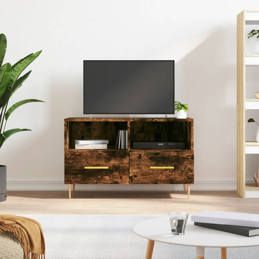 Mobile Porta TV Rovere Fumo 80x36x50 cm in Legno Multistrato - homemem39