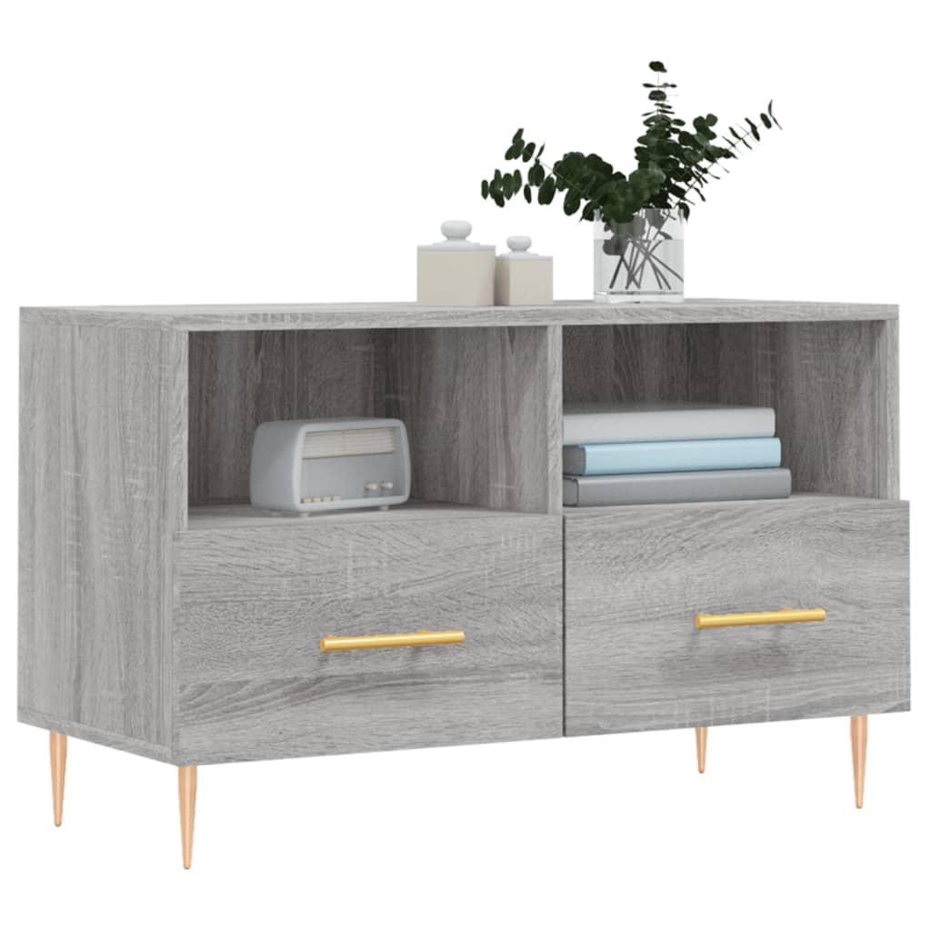 Mobile Porta TV Grigio Sonoma 80x36x50 cm in Legno Multistrato - homemem39