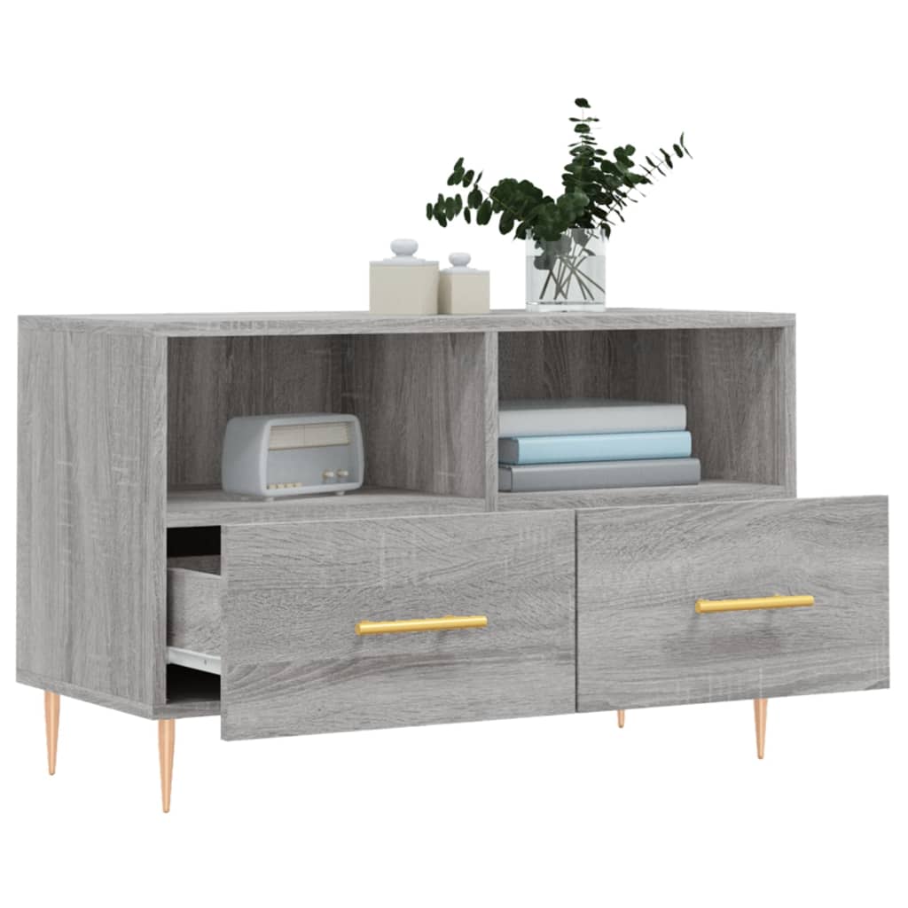 Mobile Porta TV Grigio Sonoma 80x36x50 cm in Legno Multistrato - homemem39