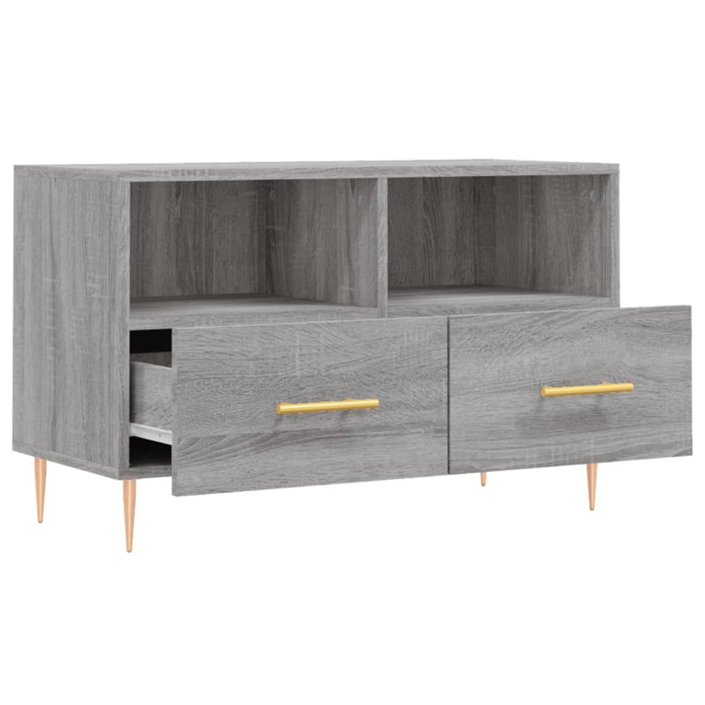 Mobile Porta TV Grigio Sonoma 80x36x50 cm in Legno Multistrato - homemem39