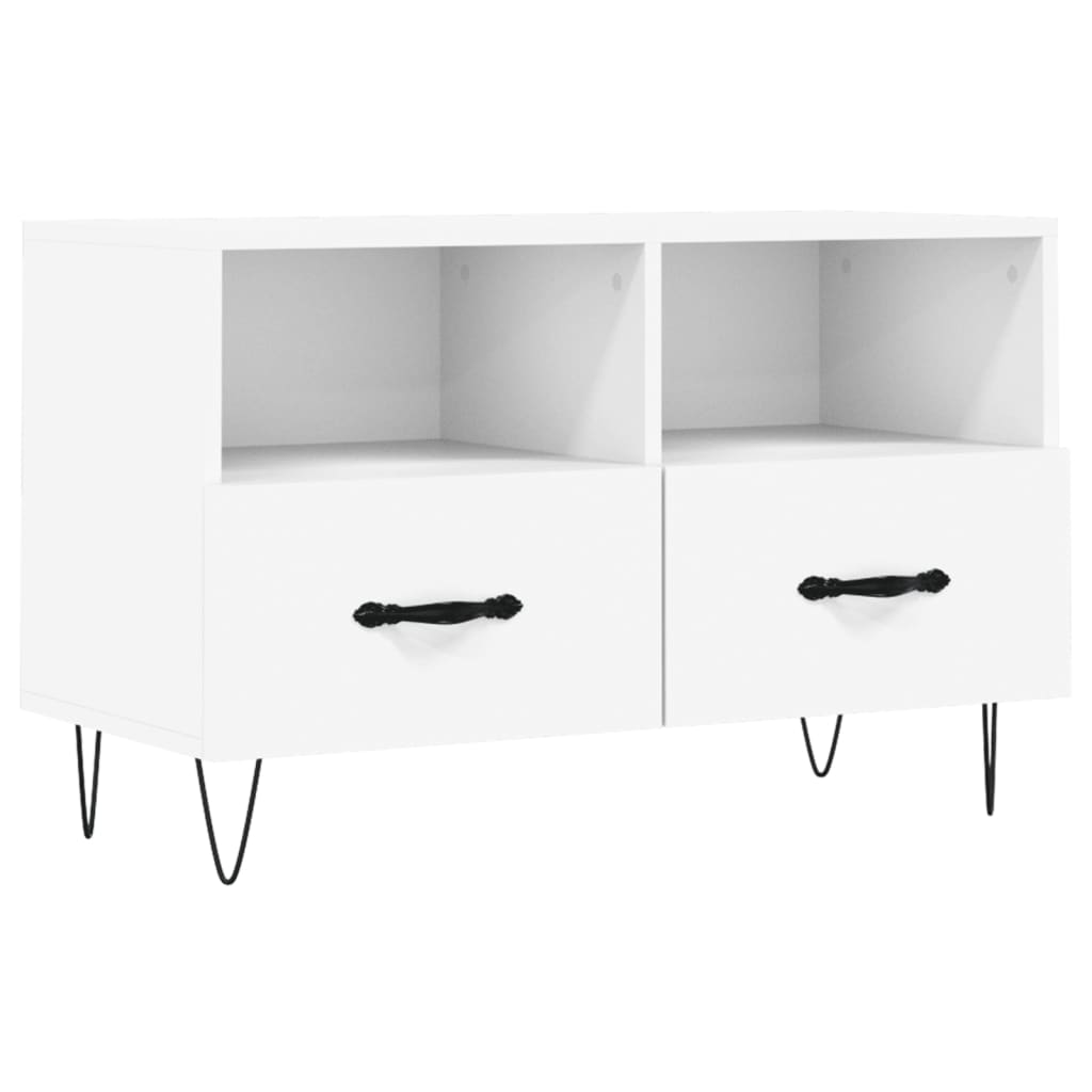 Mobile Porta TV Bianco 80x36x50 cm in Legno Multistrato - homemem39