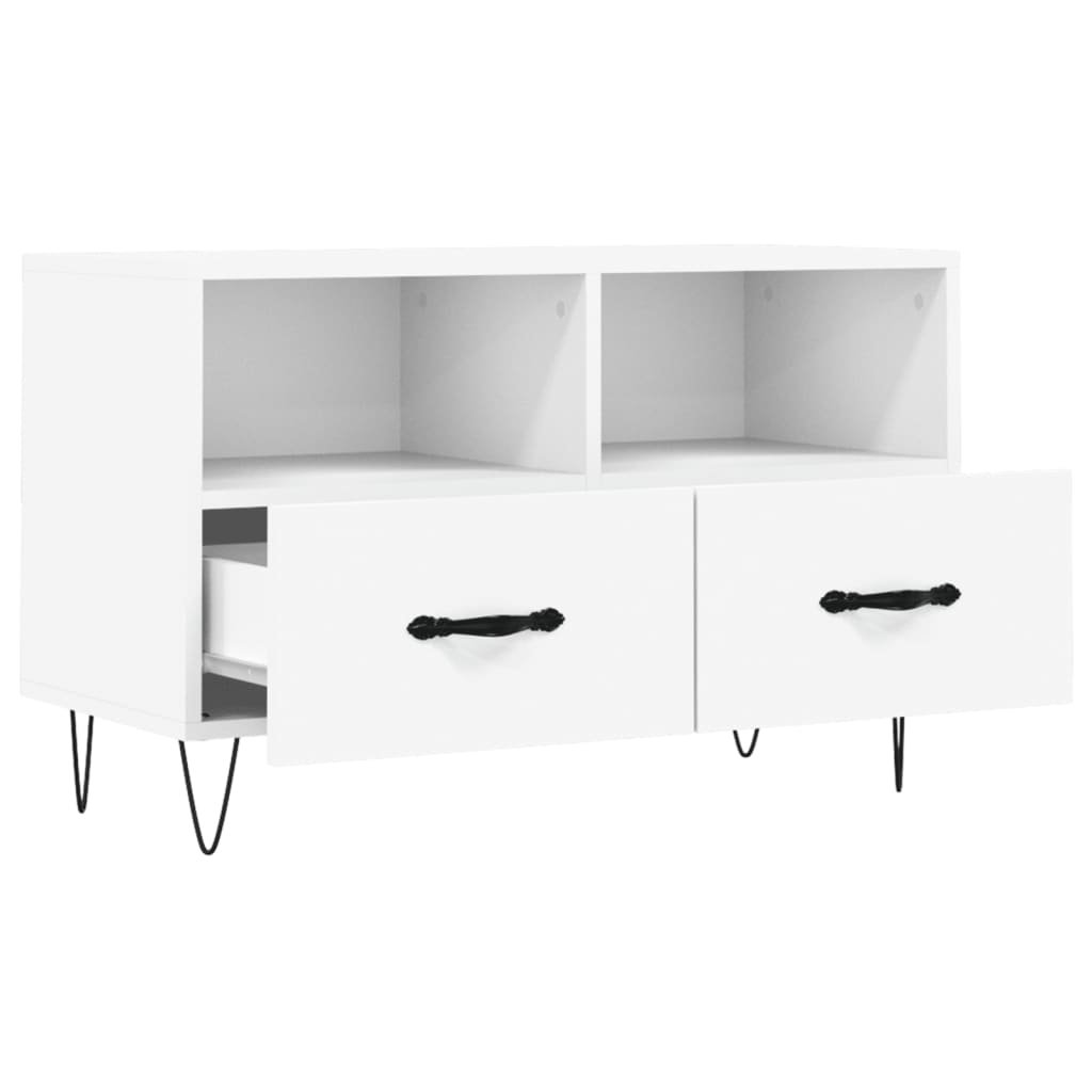 Mobile Porta TV Bianco 80x36x50 cm in Legno Multistrato - homemem39