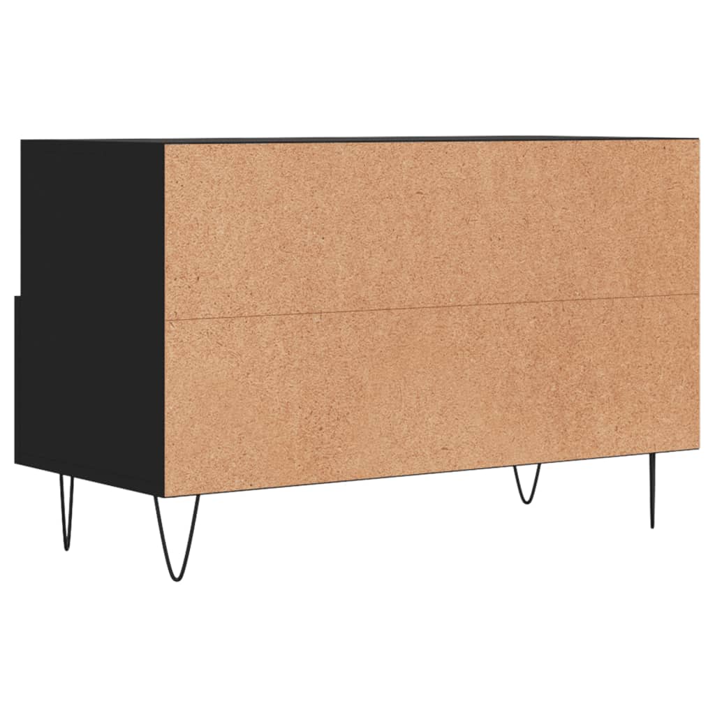 Mobile Porta TV Nero 80x36x50 cm in Legno Multistrato - homemem39