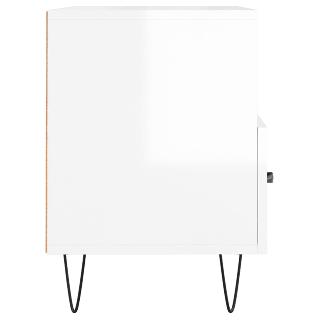 Mobile Porta TV Bianco Lucido 80x36x50 cm in Legno Multistrato - homemem39