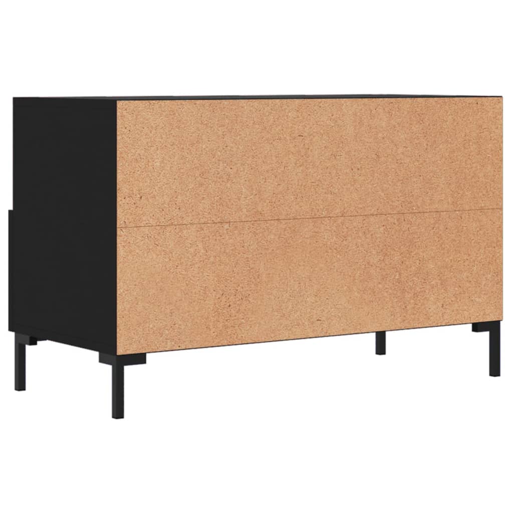 Mobile Porta TV Nero 80x36x50 cm in Legno Multistrato - homemem39