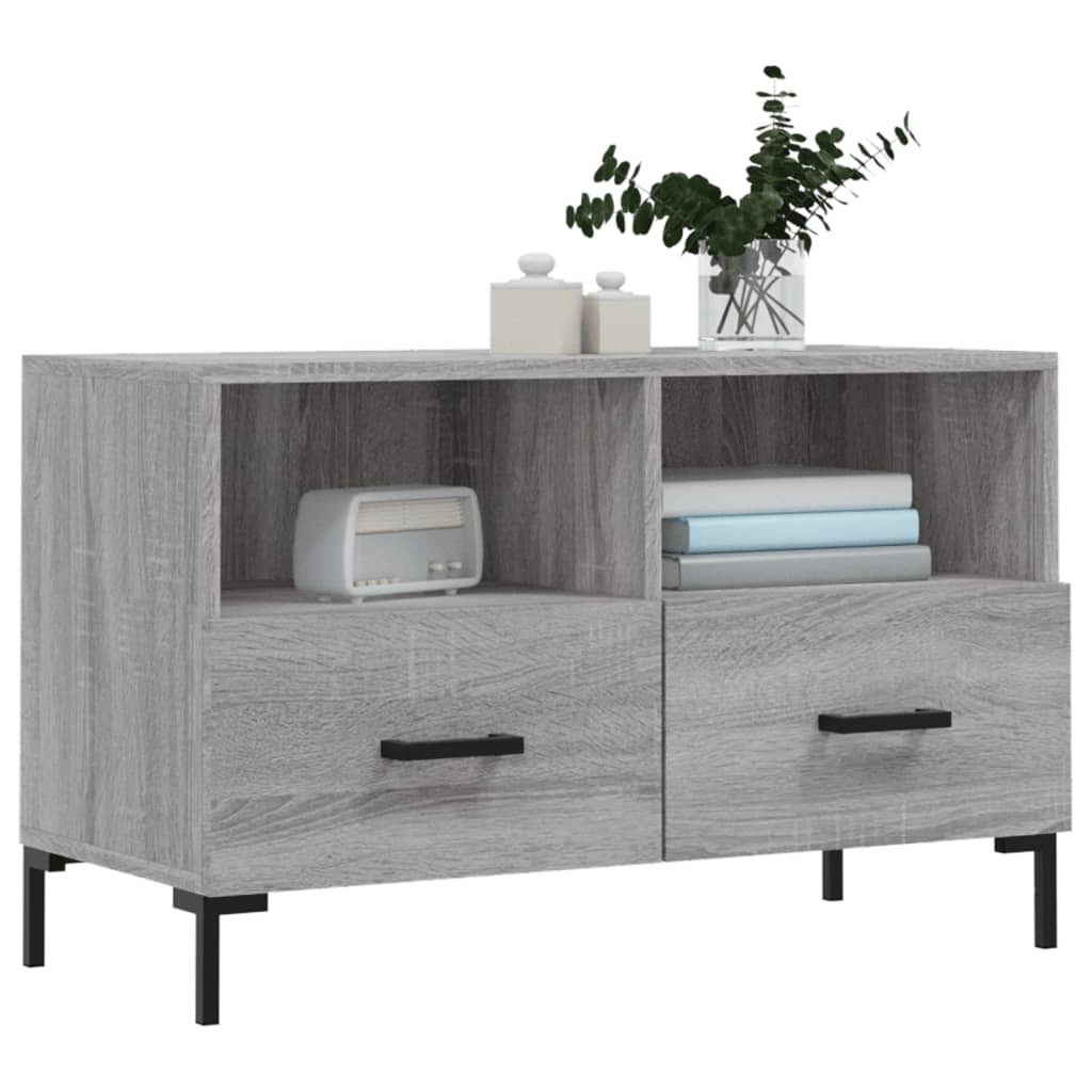 Mobile Porta TV Grigio Sonoma 80x36x50 cm in Legno Multistrato - homemem39