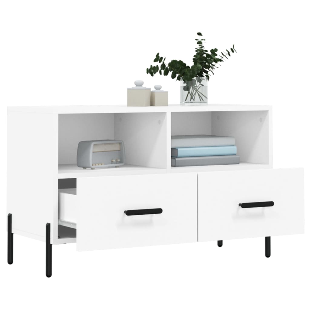 Mobile Porta TV Bianco 80x36x50 cm in Legno Multistrato - homemem39