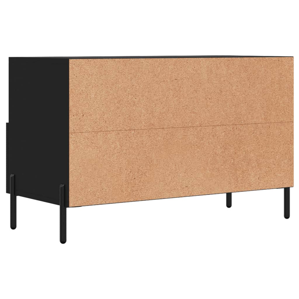 Mobile Porta TV Nero 80x36x50 cm in Legno Multistrato - homemem39