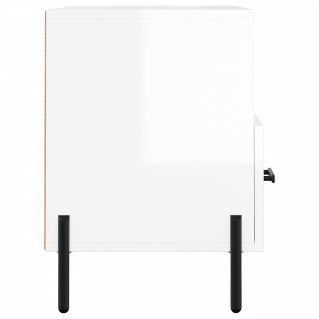 Mobile Porta TV Bianco Lucido 80x36x50 cm in Legno Multistrato - homemem39