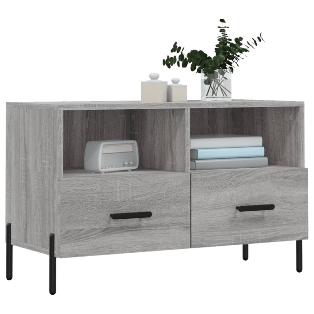 Mobile Porta TV Grigio Sonoma 80x36x50 cm in Legno Multistrato - homemem39