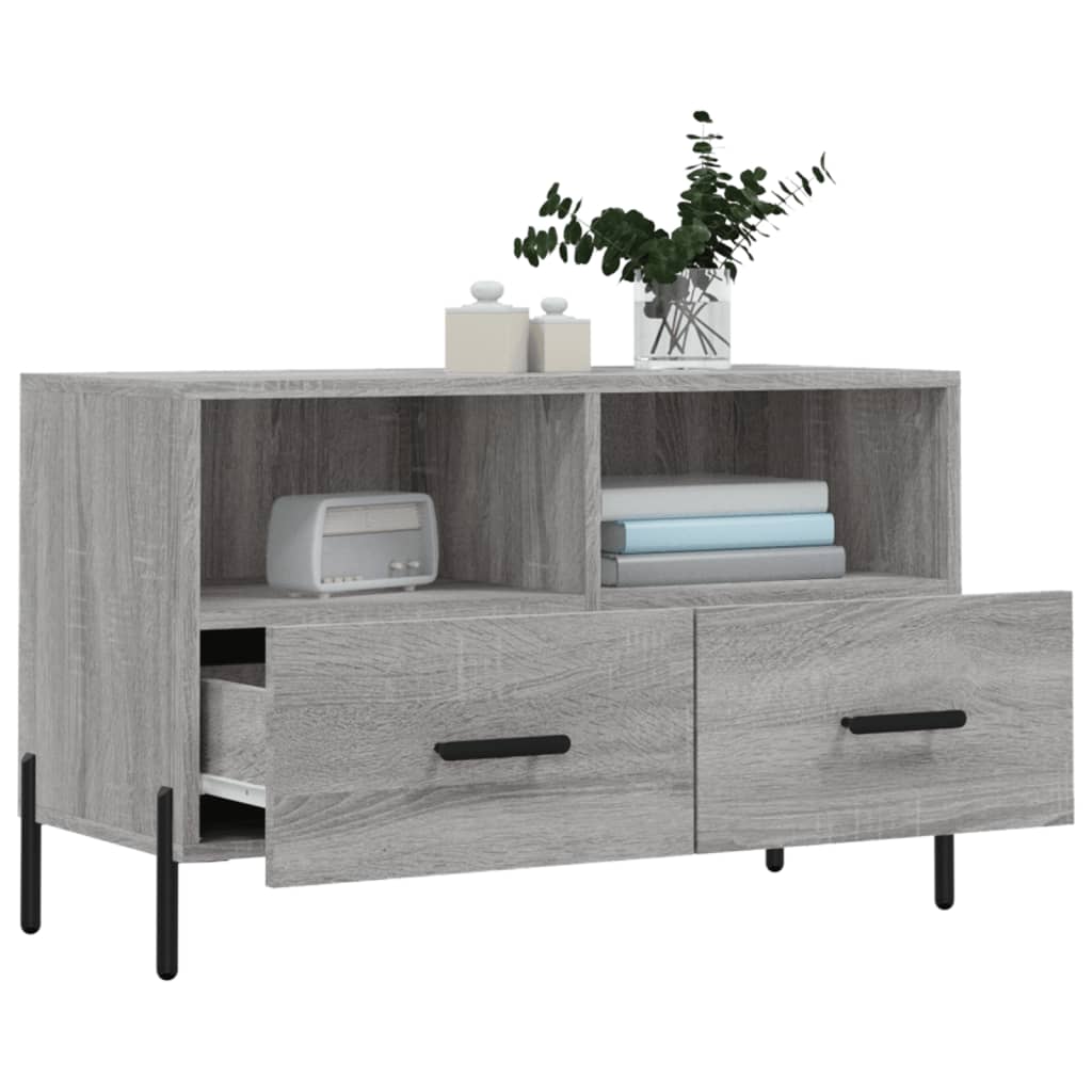 Mobile Porta TV Grigio Sonoma 80x36x50 cm in Legno Multistrato - homemem39