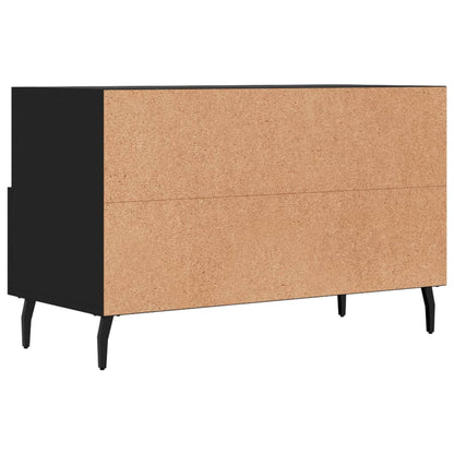 Mobile Porta TV Nero 80x36x50 cm in Legno Multistrato - homemem39