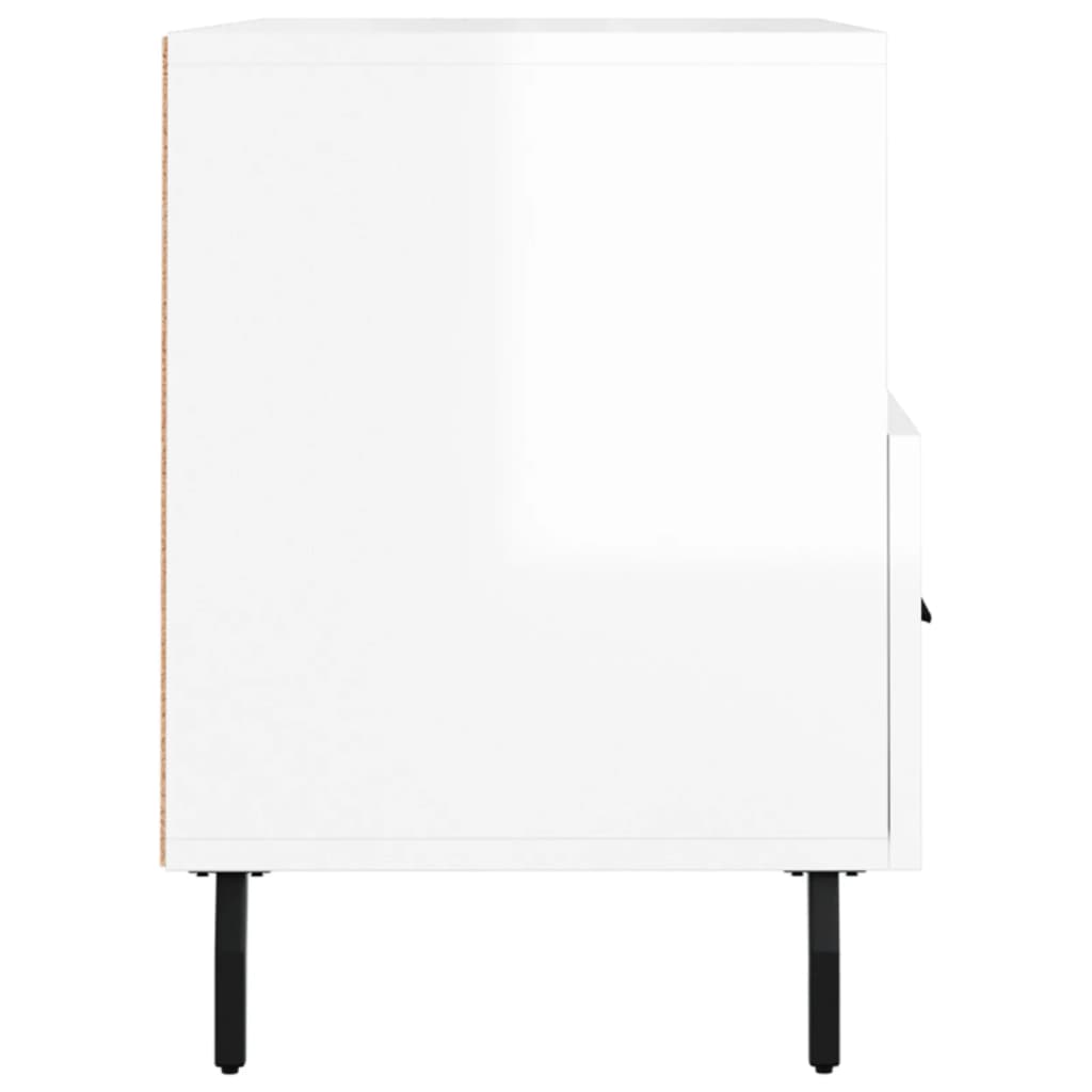 Mobile Porta TV Bianco Lucido 80x36x50 cm in Legno Multistrato - homemem39