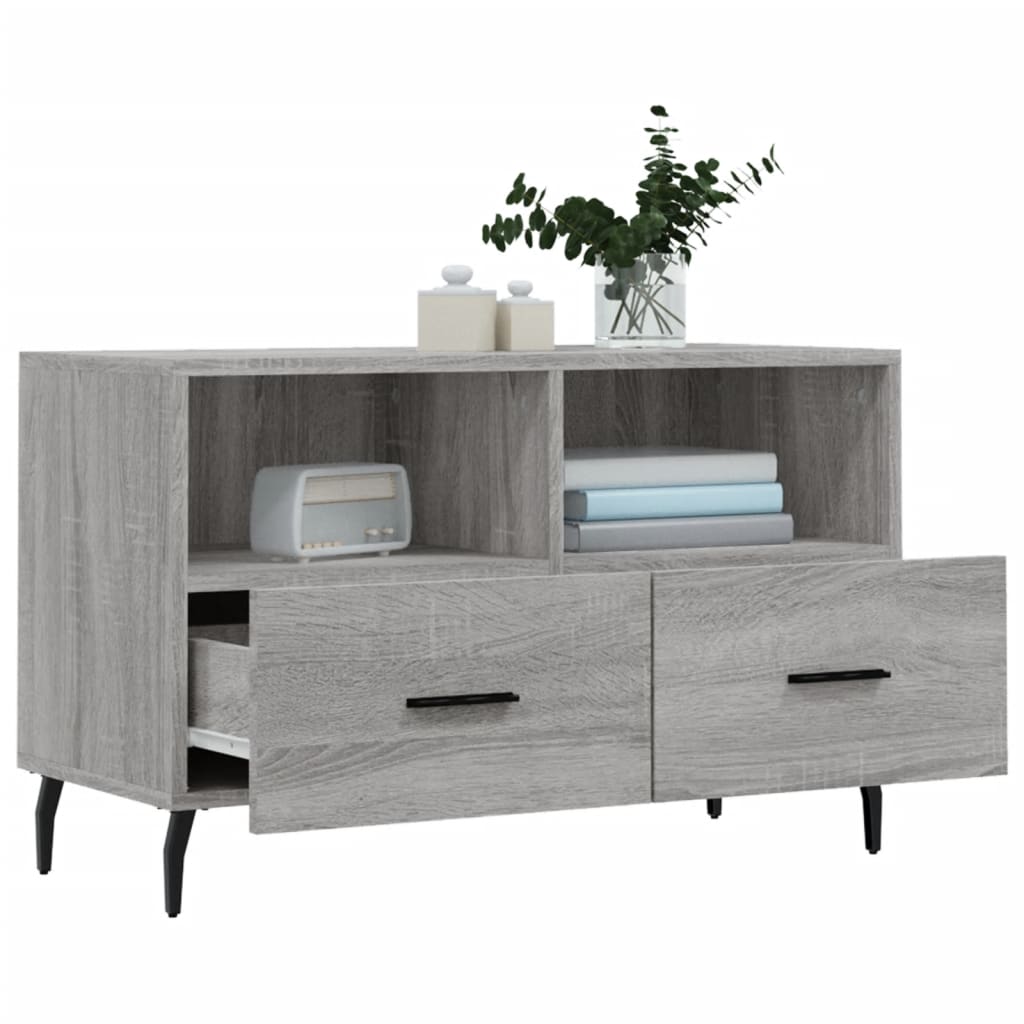 Mobile Porta TV Grigio Sonoma 80x36x50 cm in Legno Multistrato - homemem39