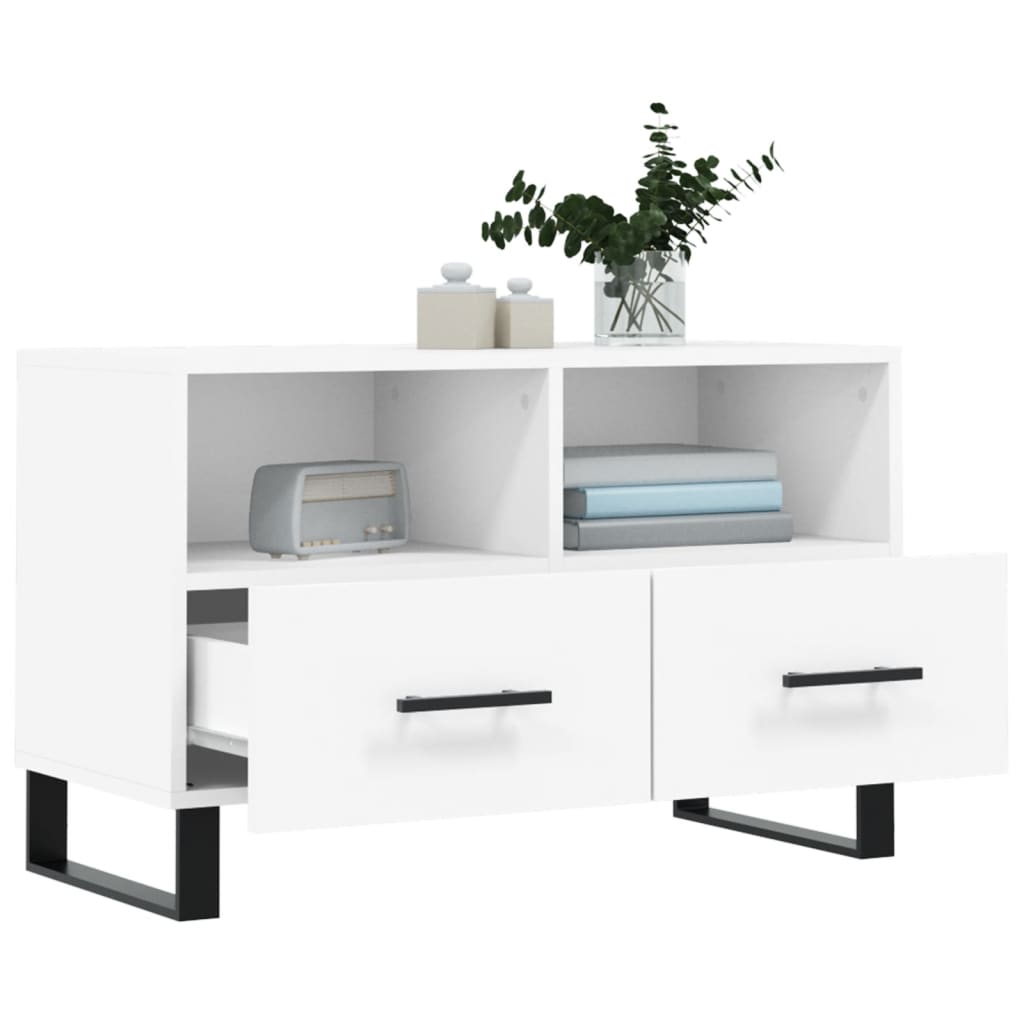 Mobile Porta TV Bianco 80x36x50 cm in Legno Multistrato - homemem39