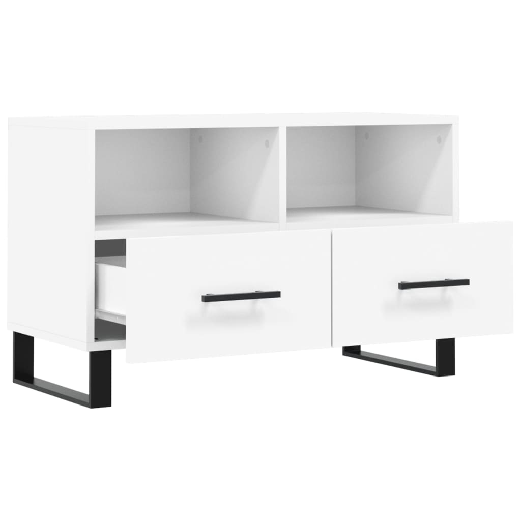 Mobile Porta TV Bianco 80x36x50 cm in Legno Multistrato - homemem39