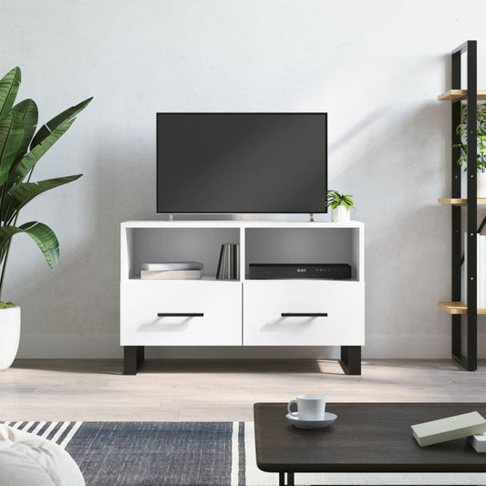 Mobile Porta TV Bianco 80x36x50 cm in Legno Multistrato - homemem39