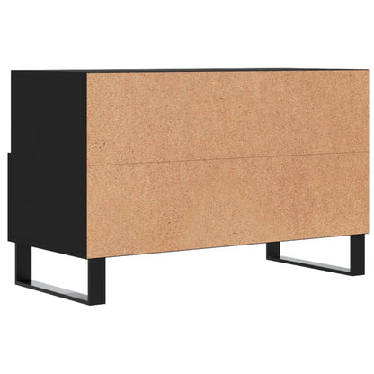 Mobile Porta TV Nero 80x36x50 cm in Legno Multistrato - homemem39