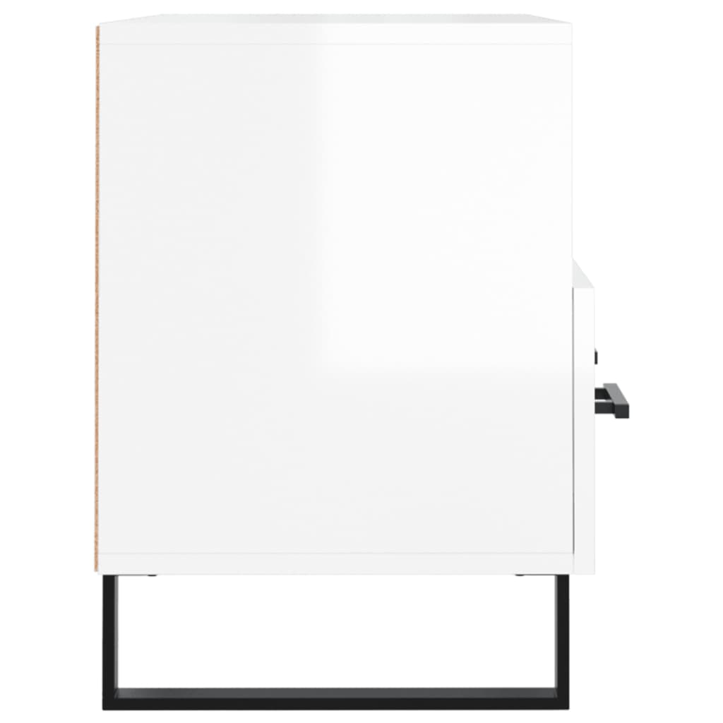 Mobile Porta TV Bianco Lucido 80x36x50 cm in Legno Multistrato - homemem39