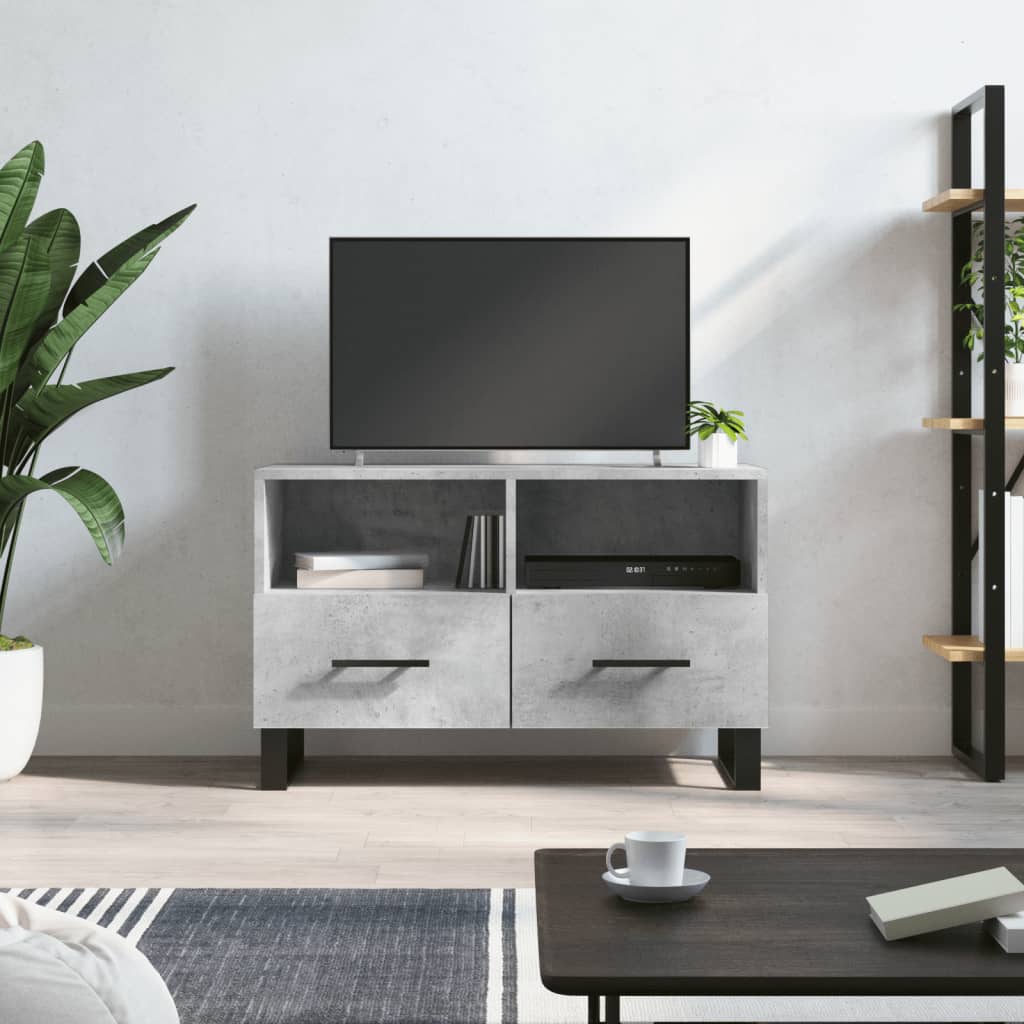 Mobile per TV Grigio Cemento 80x36x50 cm Legno Multistrato - homemem39